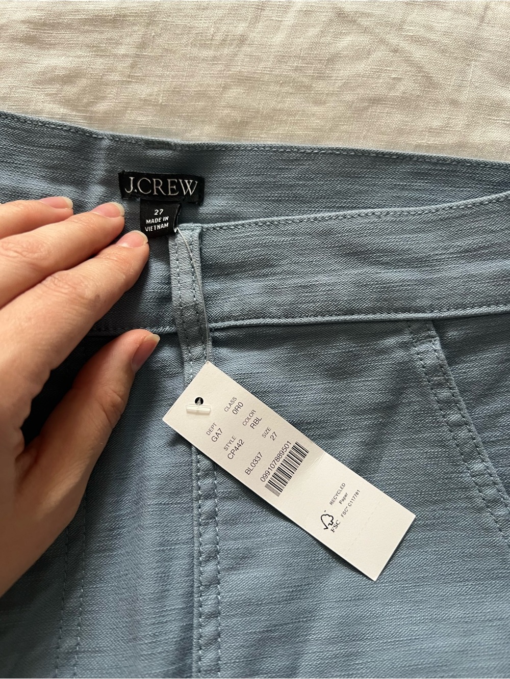 NWT J Crew Wide-Leg Pants in Dusty Blue - Picture 3 of 11